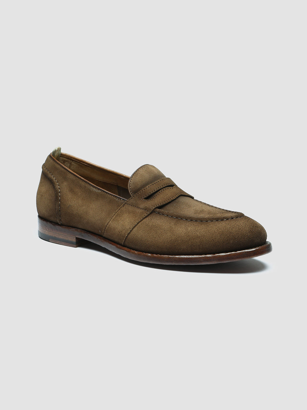 TEMPLE 016_S - Brown Suede Penny Loafers