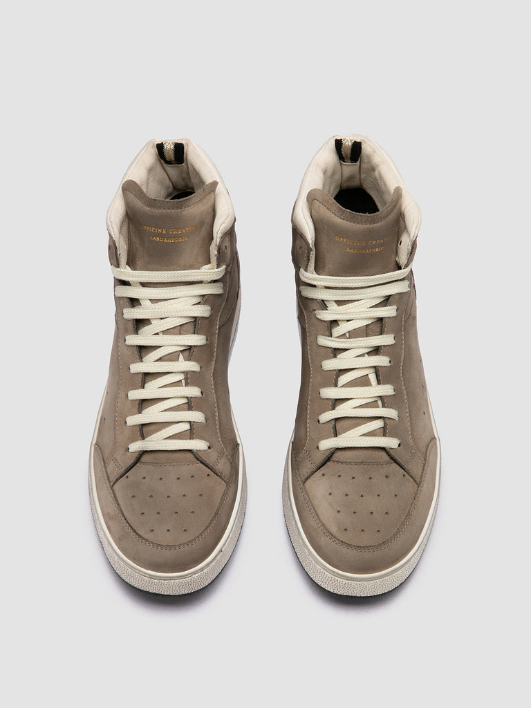 THE ANSWER 004 - Taupe Leather and Suede High Top Sneakers