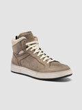 THE ANSWER 004 - Taupe Leather and Suede High Top Sneakers