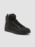 THE ANSWER 004 - Black Leather and Suede High Top Sneakers