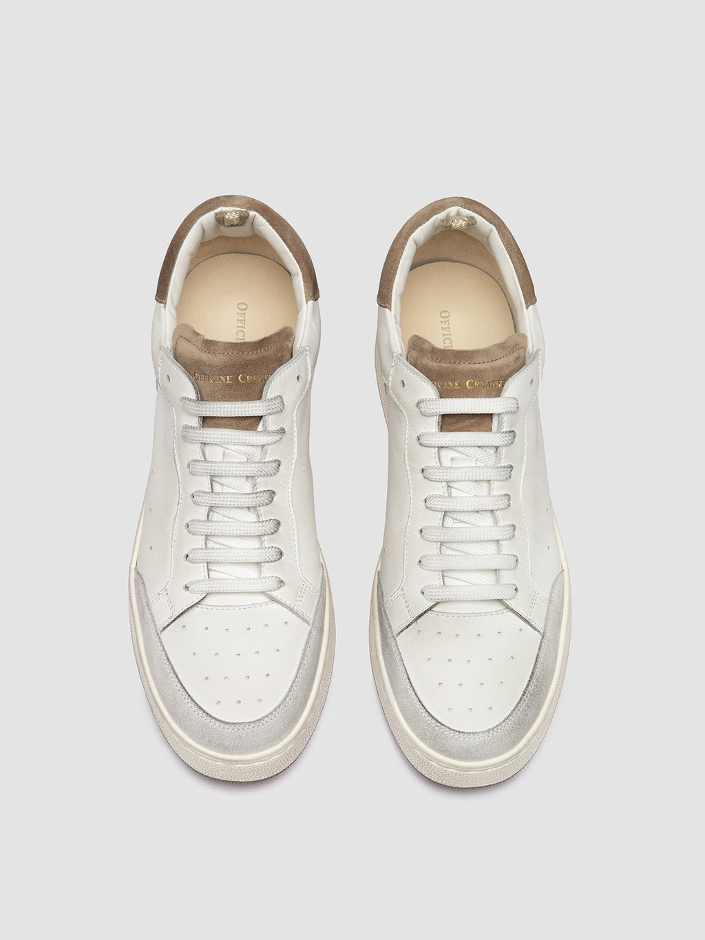 THE ANSWER 001 - Weiße Sneakers aus Leder und Wildleder - image 2,side view
