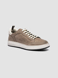 THE ANSWER 002 - Taupe Leather and Suede Low Top Sneakers