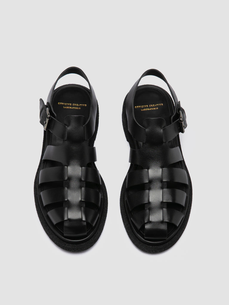TONAL 18 - Black Leather Sandals