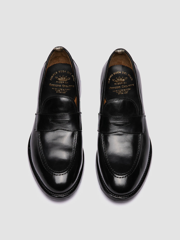 TULANE 002 - Black Leather Penny Loafers