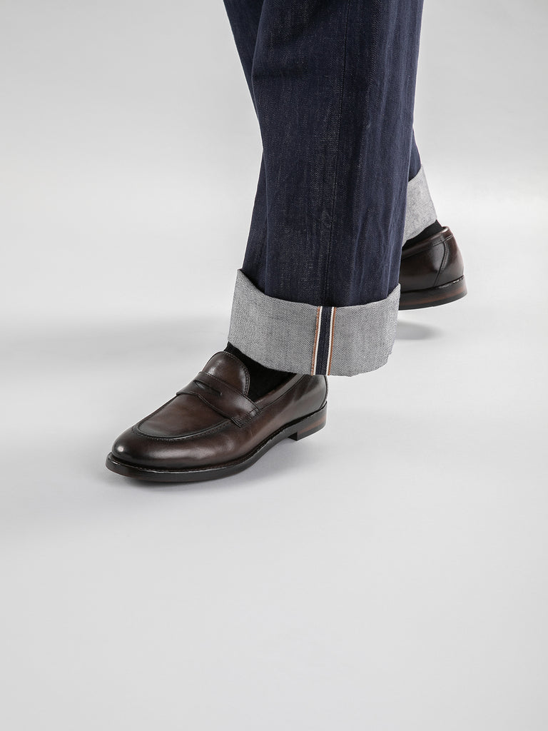 Men's Brown Leather Loafers TULANE 002 – Officine Creative EU