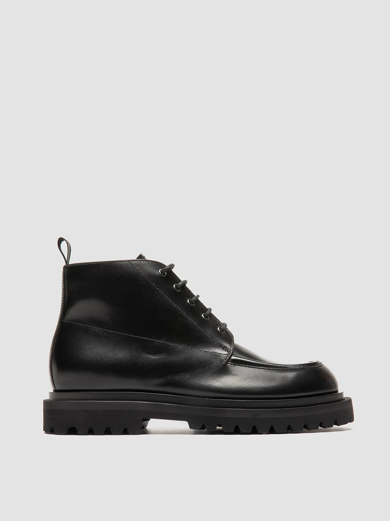 ULTIMATE 009 - Black Lather Lace Up Boots men Officine Creative - 1