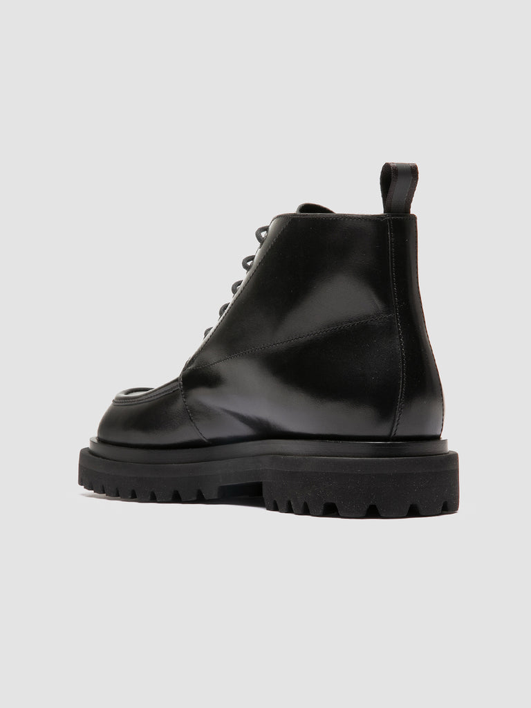 ULTIMATE 009 - Black Lather Lace Up Boots men Officine Creative - 4