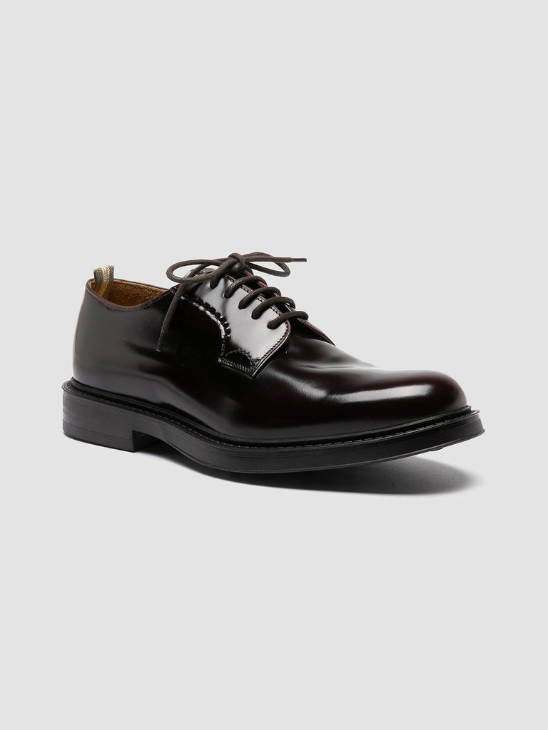 Men's Burgundy Leather Derby Shoes: UNIFORM 003 – Officine Creative EU