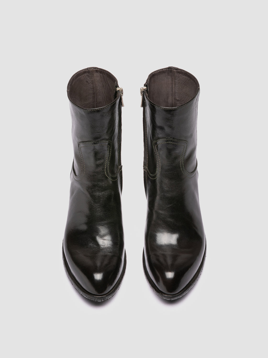 WADE 003 - Grey Leather Zipped Boots Officine Creative - 2