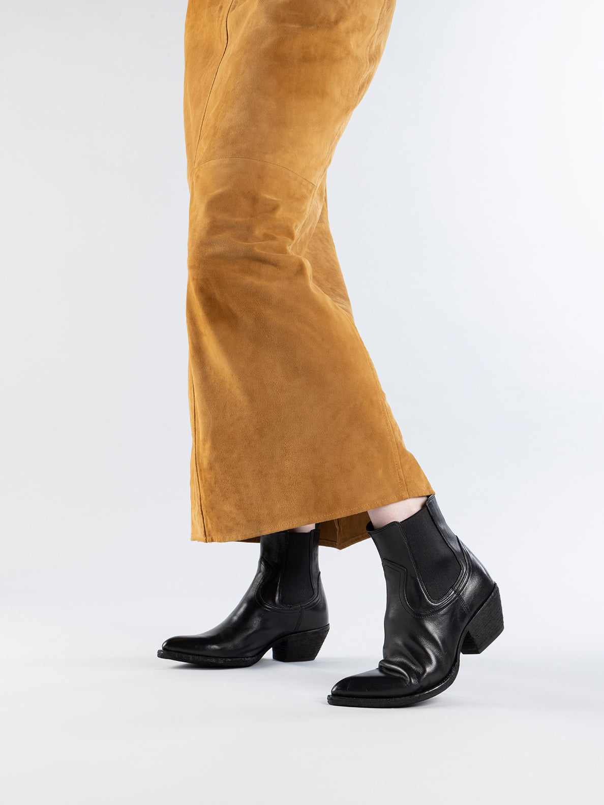 Women's Black Leather Chelsea Boots: WANDA DD 102 – Officine Creative