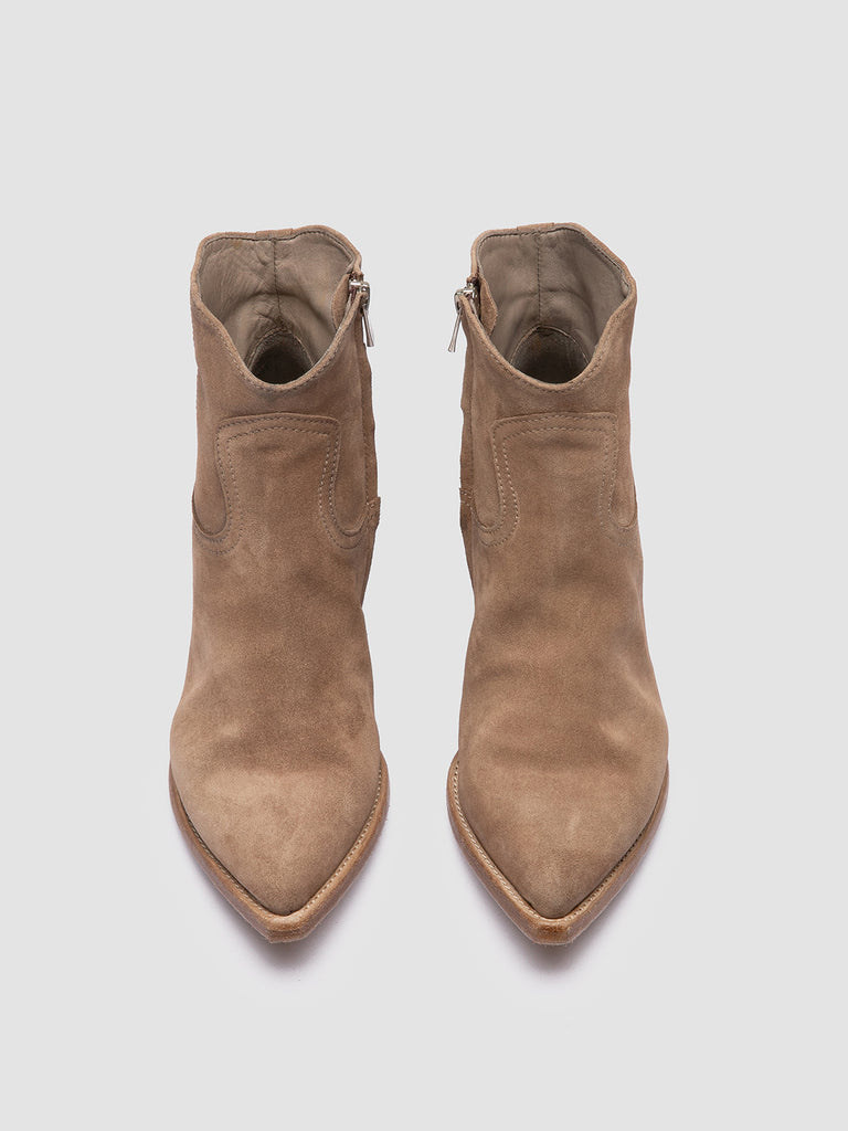 WANDA DD 103 - Beige Suede Zip Boots