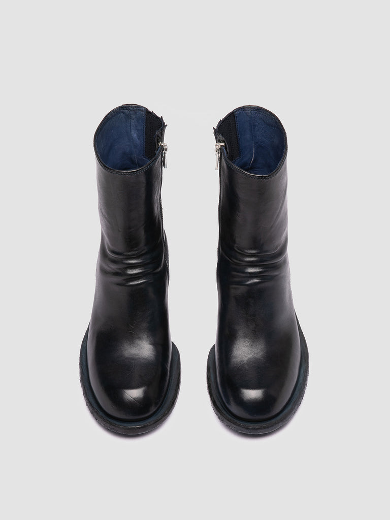 WILDS 004 - Blue Leather Zipped Boots