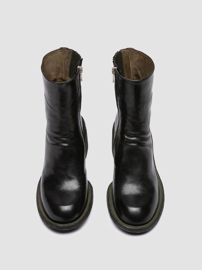 WILDS 004 - Green Leather Zipped Boots