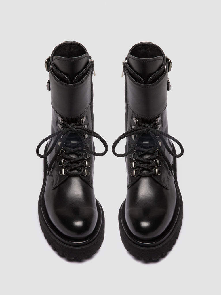 WISAL 037 - Black Leather Lace Up Boots