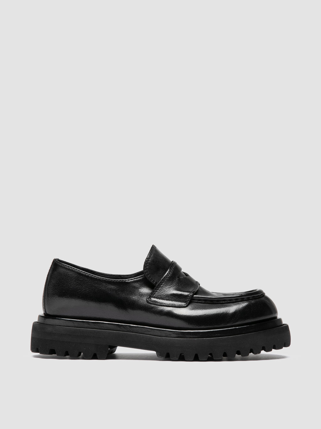 WISAL DD 101 - Black Leather Penny Loafers - image 1,side view