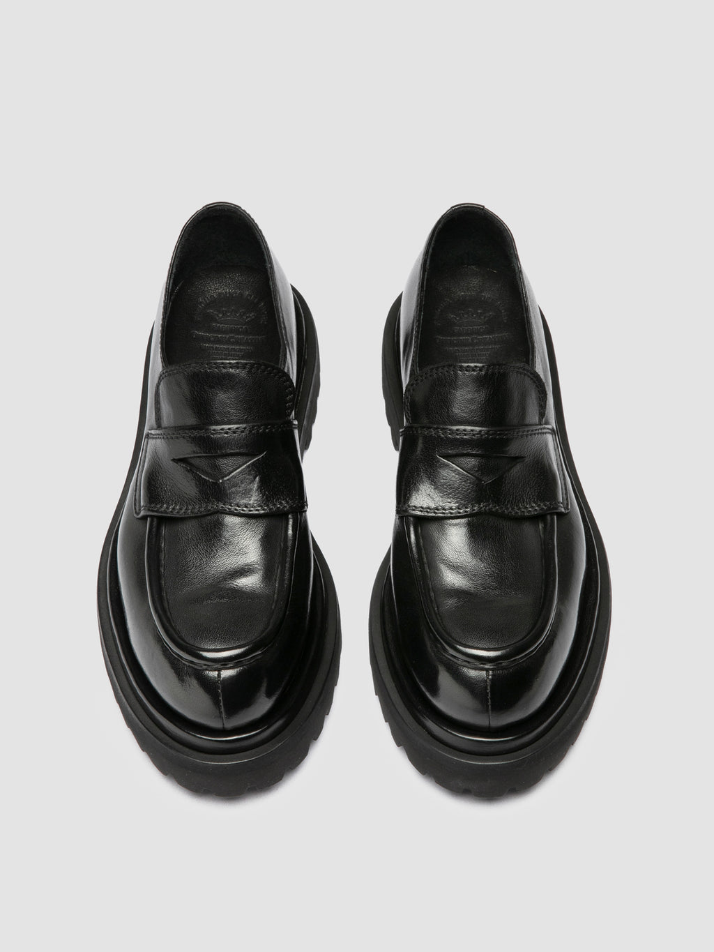WISAL DD 101 - Black Leather Penny Loafers - image 2,side view