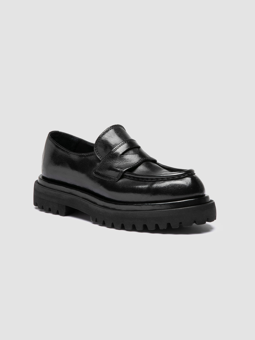 WISAL DD 101 - Black Leather Penny Loafers - image 3,side view