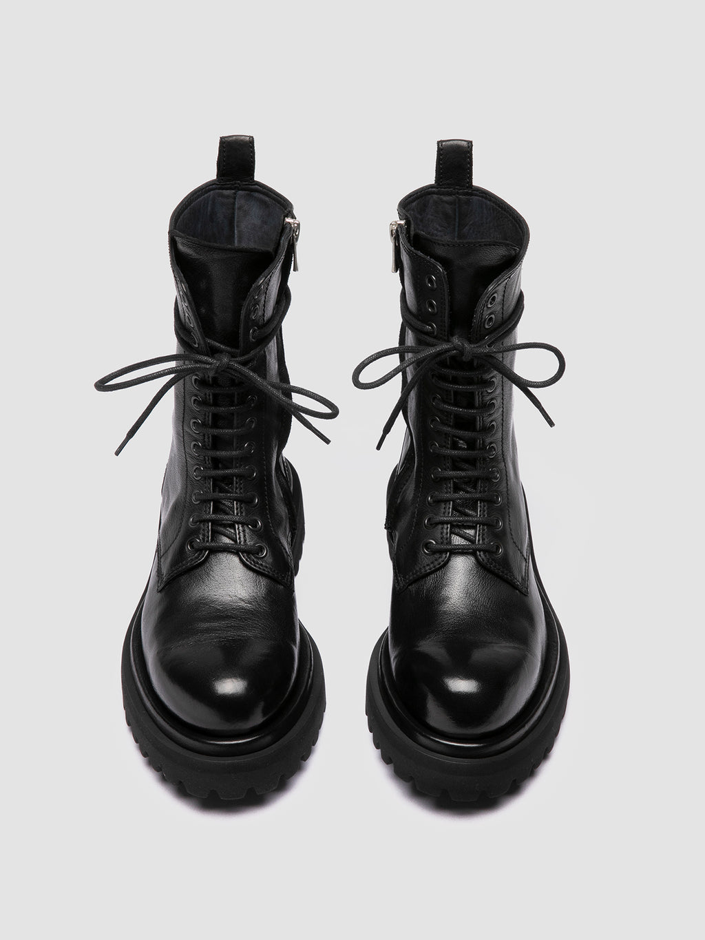 WISAL DD 106 - Black Leather Zip Boots - image 2,side view
