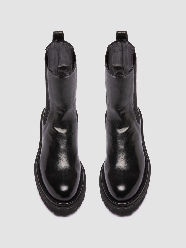 WISAL DD 107 - Black Leather Chelsea Boots
