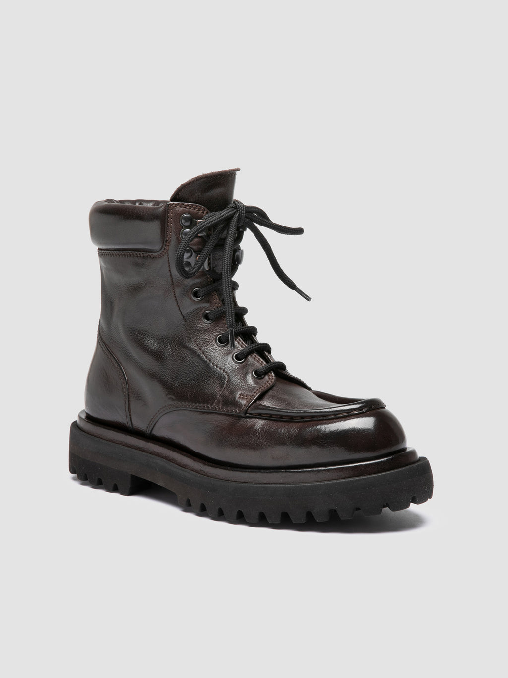 WISAL DD 126 - Brown Leather Lace Up Boots - image 3,side view