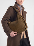 BOLINA 048 - Brown Suede Shoulder Bag - thumb image 2,side view