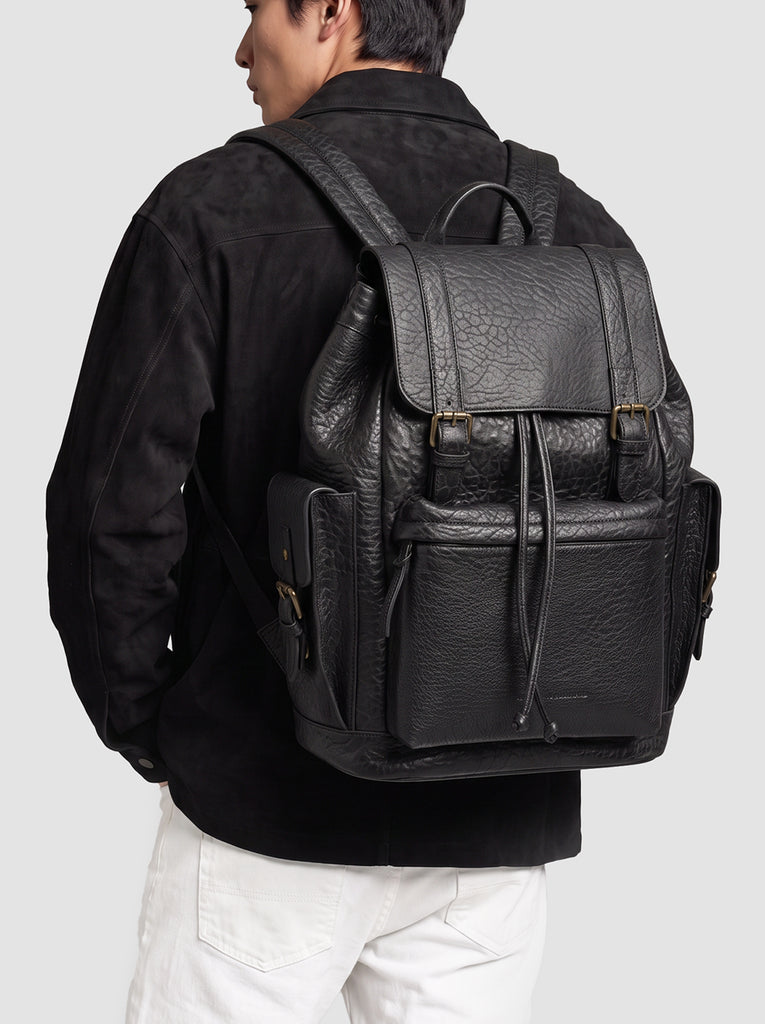 black leather slouch backpack Saola Tech by Capra this backpack is your go Marni: Black Leather Scrunchie Backpack