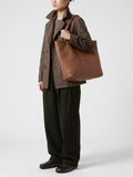 RAQUEL 002 - Brown Leather Shoulder Bag - thumb image 2,side view