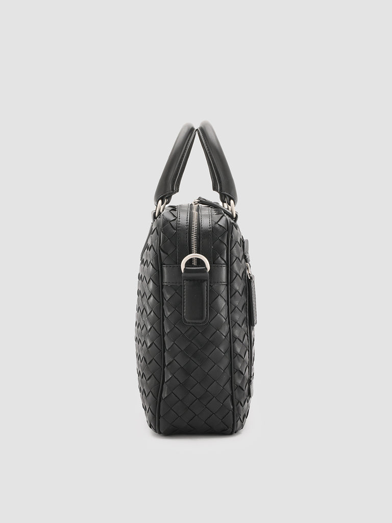 ARMOR 011 - Black Woven Leather Bag  Officine Creative - 5