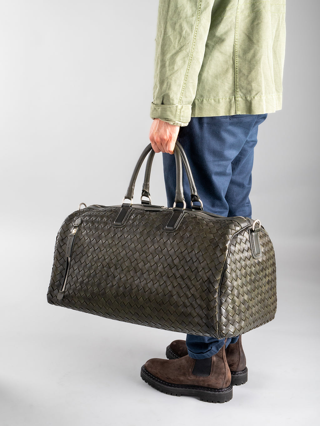 ARMOR 01 - Green Leather Weekender  Officine Creative - 5