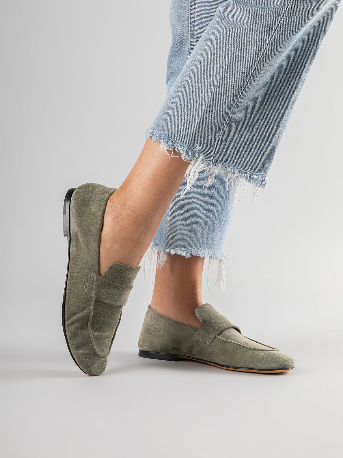 Women's Green Suede Loafers: BLAIR 001 – Officine Creative