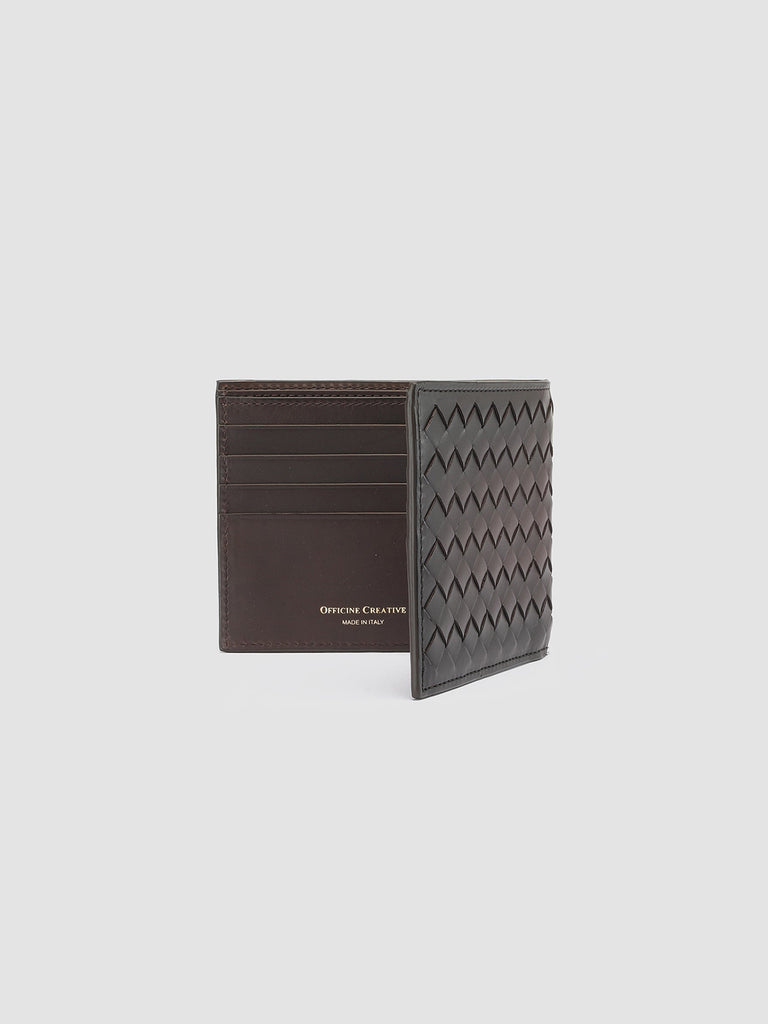 BOUDIN 123 - Brown Woven Leather bifold wallet