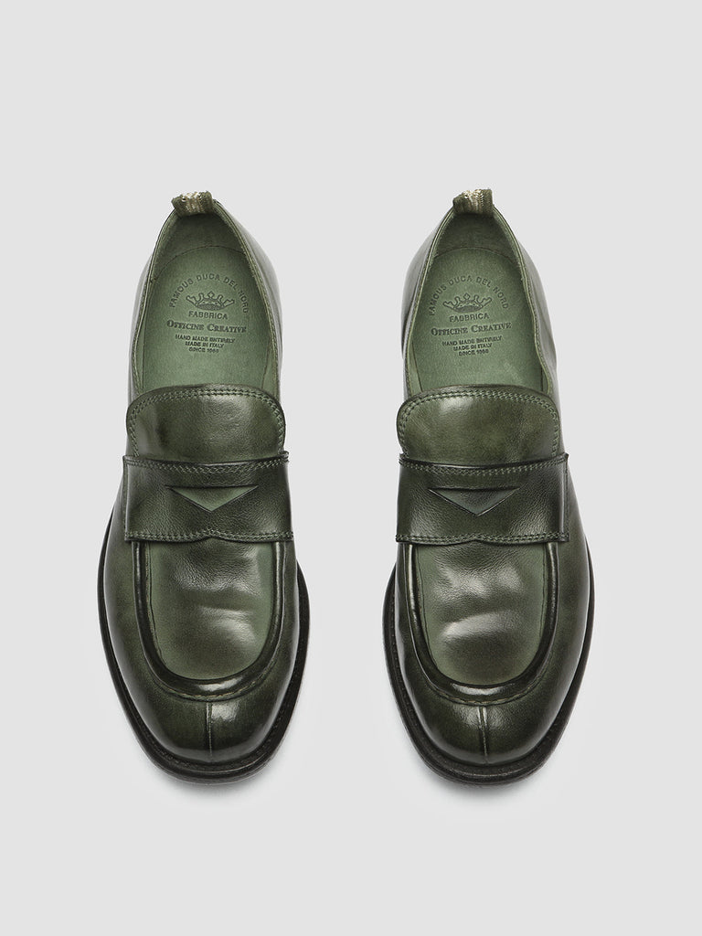 CALIXTE 020 - Green Leather loafers