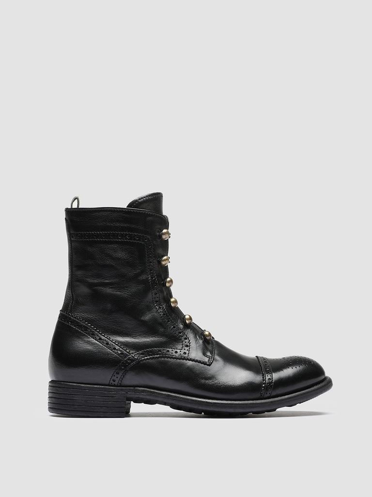 CALIXTE 023 - Black Leather Brogue Ankle Boots Women Officine Creative - 1