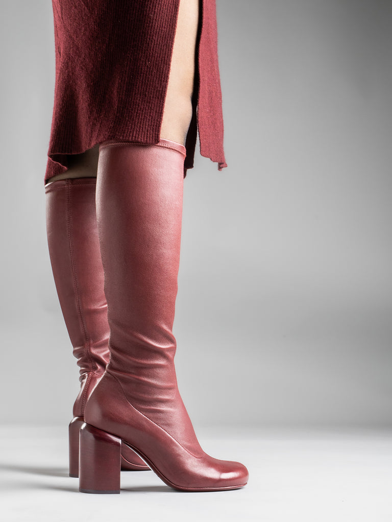 ESTHER 005 - Burgundy Nappa Leather Boots Women Officine Creative - 6
