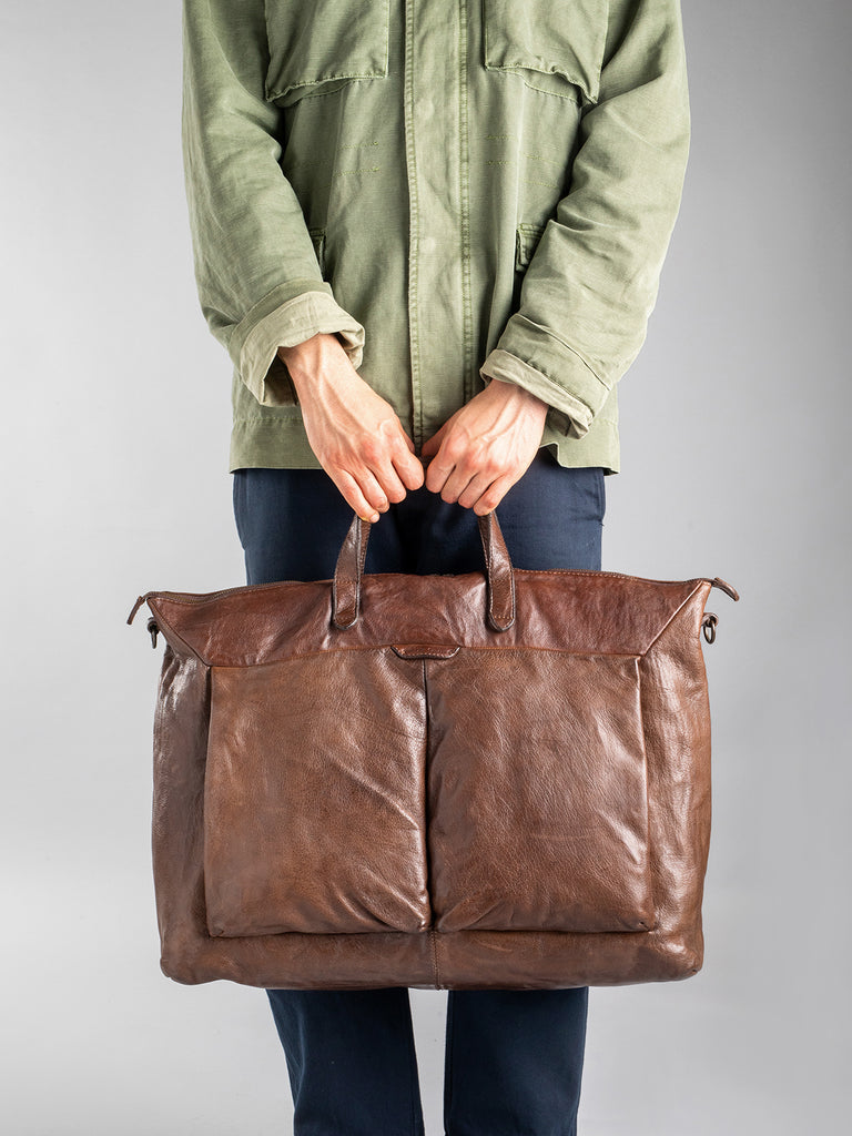 HELMET 26 - Brown Leather Tote Bag  Officine Creative - 6