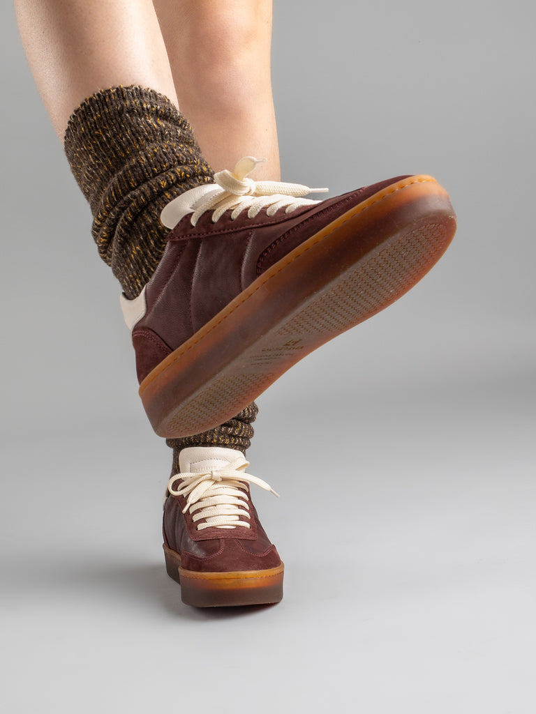 KOMBINED 101 - Burgundy Latex Sole Leather Sneakers Women Officine Creative - 6