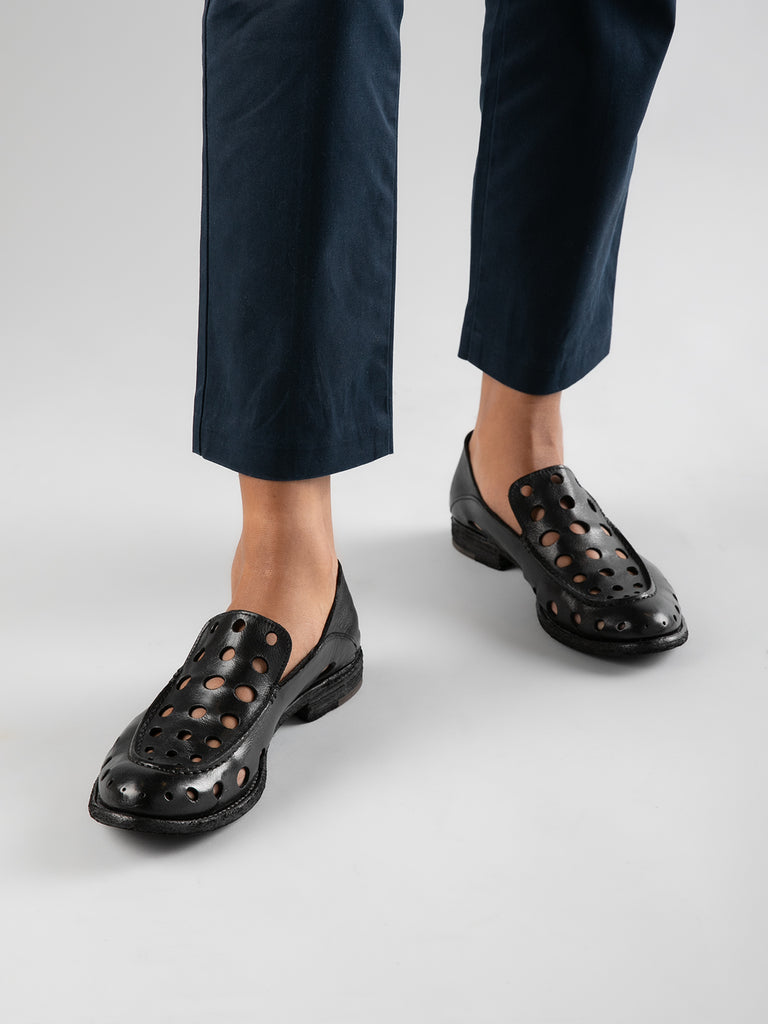 LEXIKON 542 - Black Leather Loafers Women Officine Creative - 3