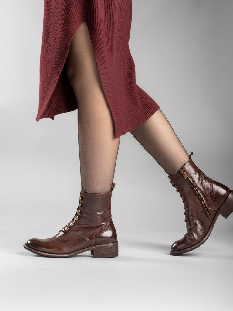LISON 036 - Brown Leather Booties Women Officine Creative - 6