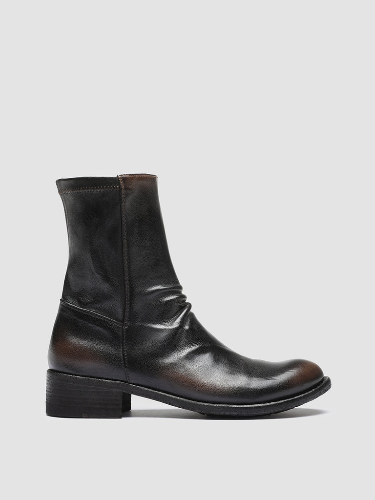 LISON 041 - Black Leather Ankle Boots
