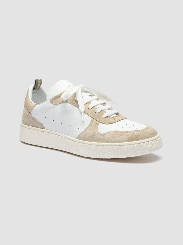 Men's White Leather and Suide Sneakers: MOWER 008 – Officine Creative EU