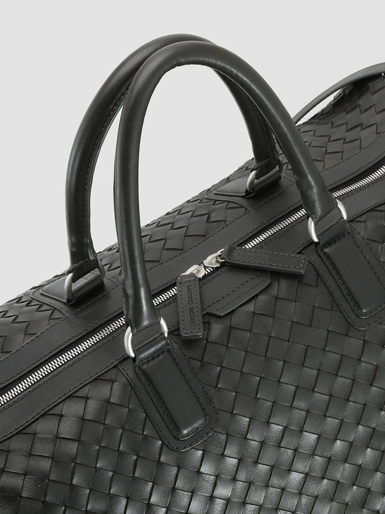 ARMOR 01 - Green Woven Leather Weekender