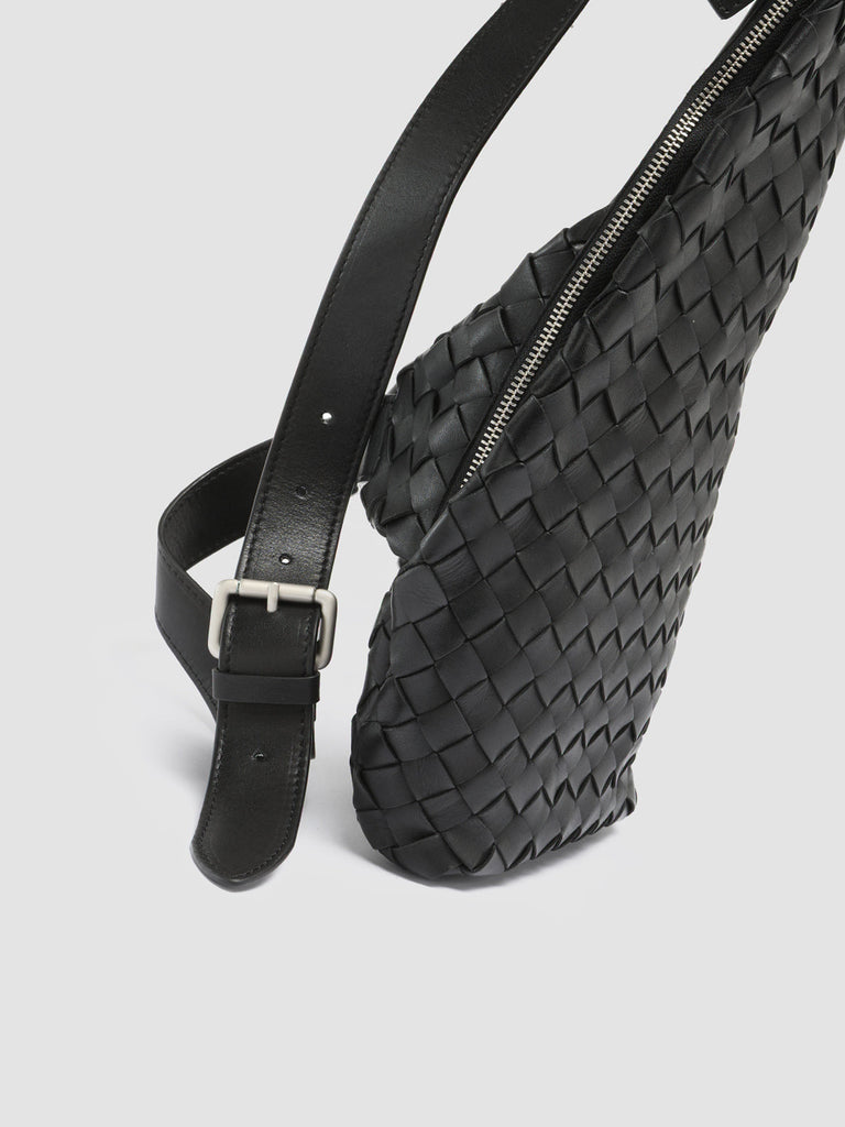 ARMOR 05 - Black Woven Leather Backpack