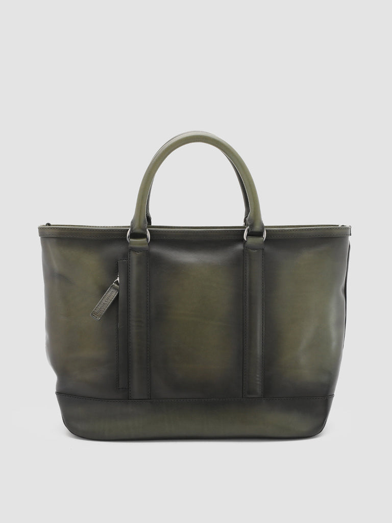 QUENTIN 008 - Green Leather Tote Bag  Officine Creative - 1