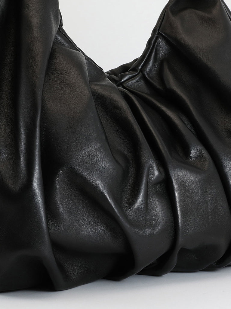 BOLINA 18 - Black Leather Shoulder Bag