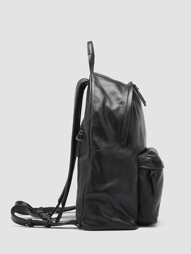 Men's Black Leather Backpack: OC PACK – Officine Creative EU
