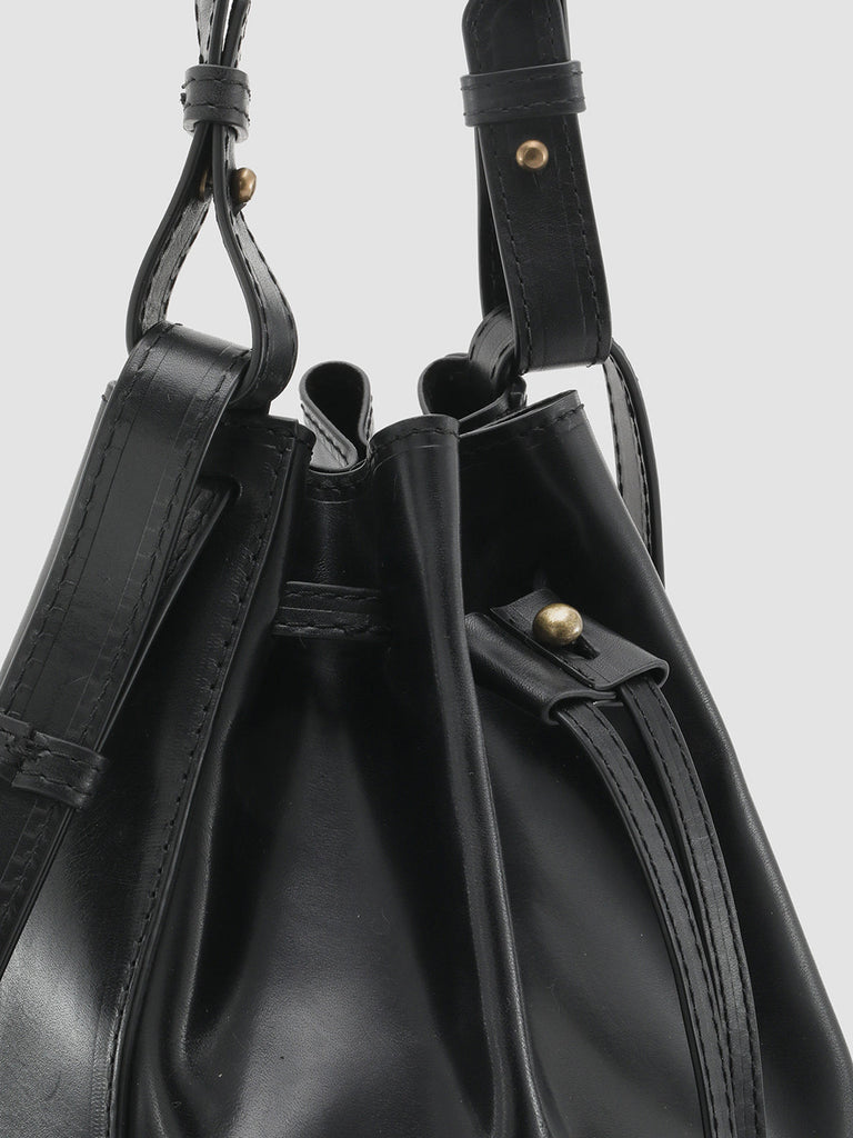 SADDLE 08 - Black Leather Bucket Bag  Officine Creative - 6