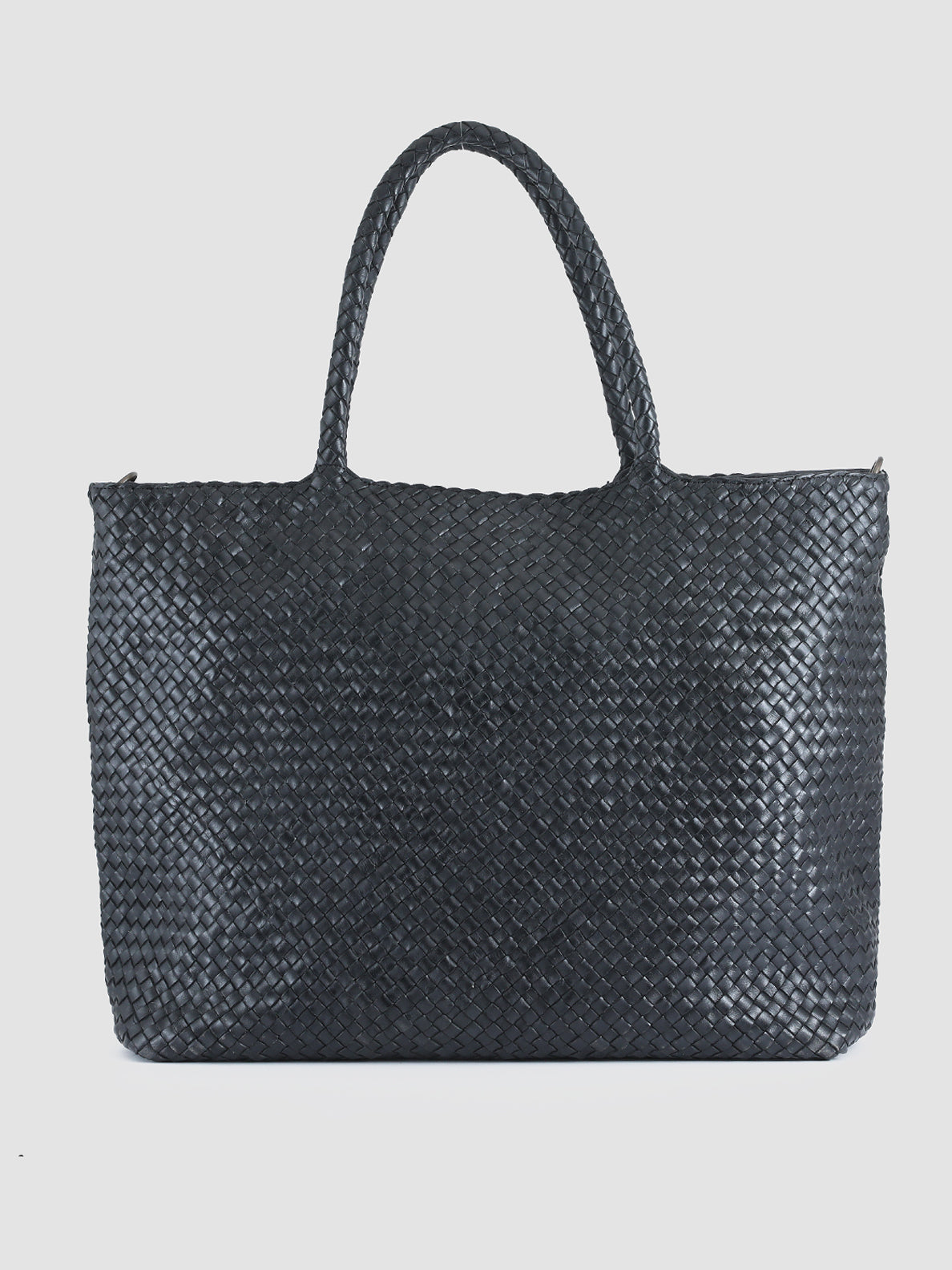 Women's Black Leather Tote Bag: OC CLASS 35 Woven – Officine Creative EU
