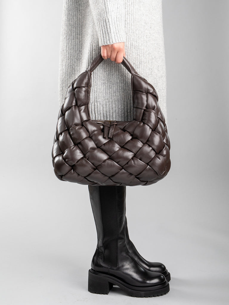 OC CLASS 52 - Brown Woven Leather Hobo Bag  Officine Creative - 5