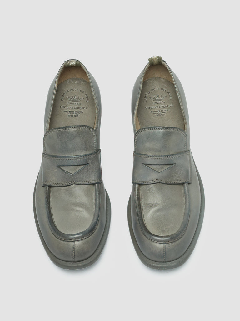 CALIXTE 020 - Grey Leather Mocs Loafers