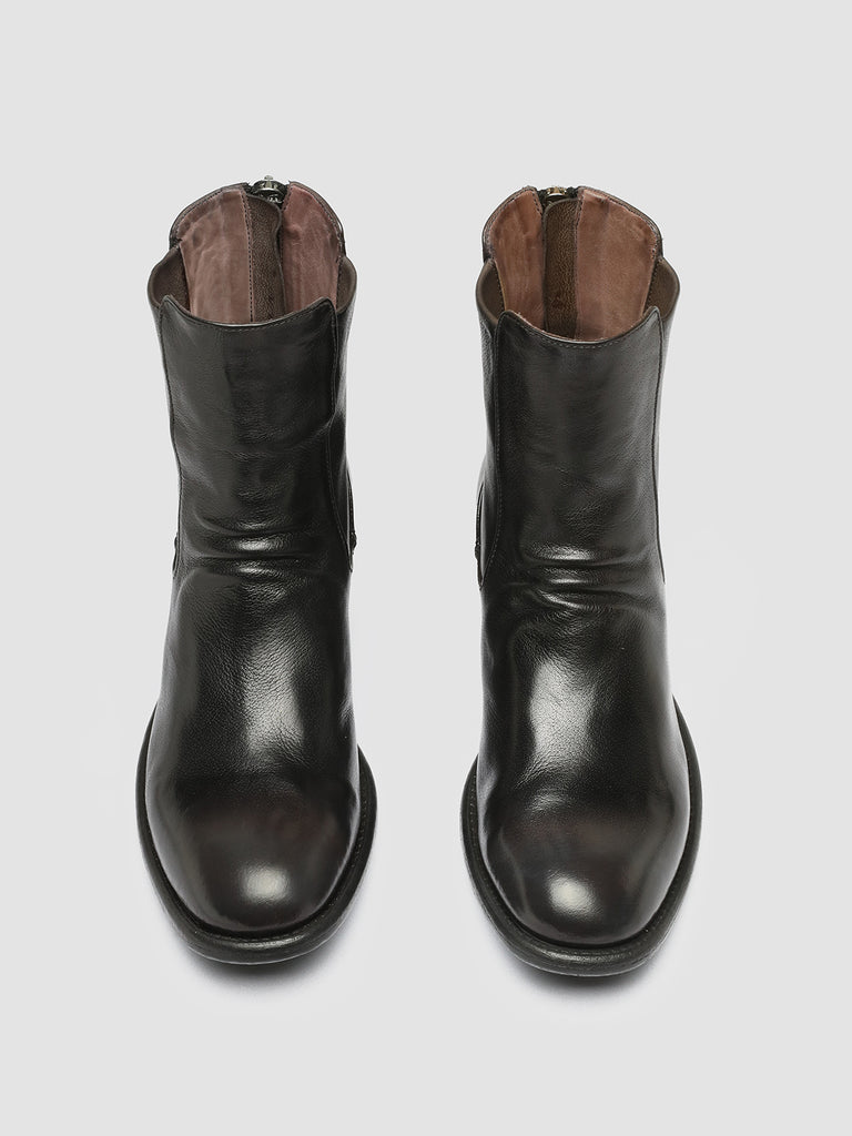 CALIXTE 049 - Black Leather Zip Boots women Officine Creative - 2